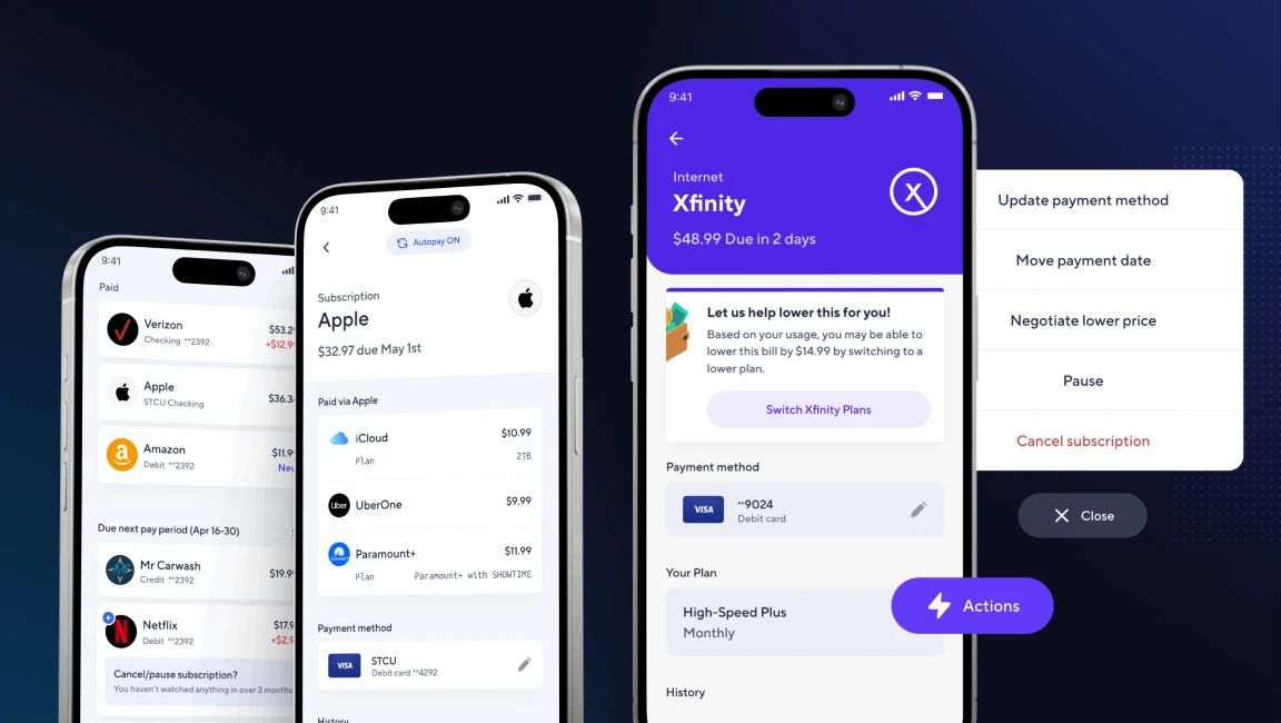 mobile devices with Atomic's interface on screen